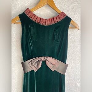 Lush green velvet party dress